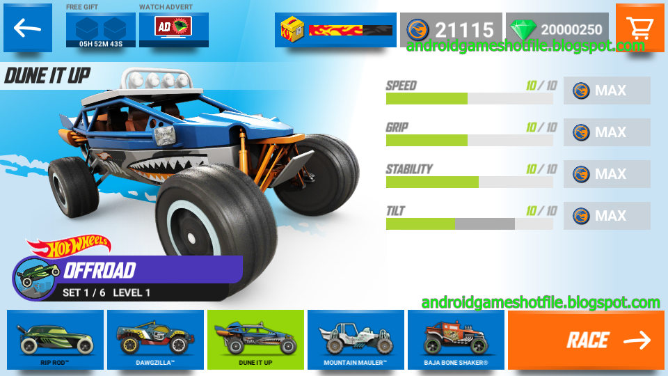 Download game hot wheels race off mod apk